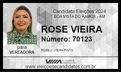 Candidato ROSE VIEIRA 2024 - BOA VISTA DO RAMOS - Eleições