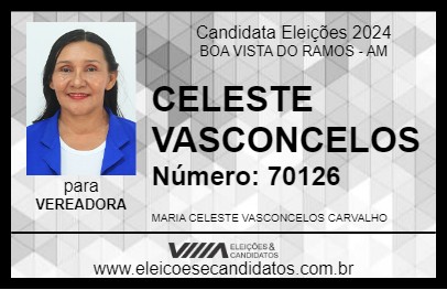 Candidato CELESTE VASCONCELOS 2024 - BOA VISTA DO RAMOS - Eleições