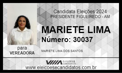 Candidato MARIETE LIMA 2024 - PRESIDENTE FIGUEIREDO - Eleições