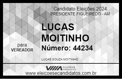 Candidato LUCAS MOITINHO 2024 - PRESIDENTE FIGUEIREDO - Eleições