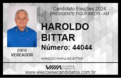 Candidato HAROLDO BITTAR 2024 - PRESIDENTE FIGUEIREDO - Eleições