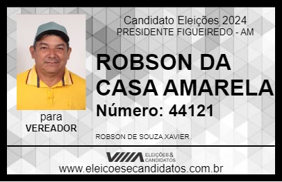 Candidato ROBSON DA CASA AMARELA 2024 - PRESIDENTE FIGUEIREDO - Eleições