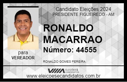 Candidato RONALDO MACARRAO 2024 - PRESIDENTE FIGUEIREDO - Eleições