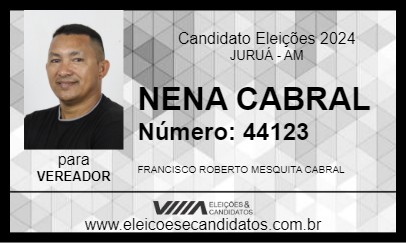 Candidato NENA CABRAL 2024 - JURUÁ - Eleições