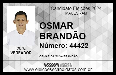 Candidato OSMAR BRANDÃO 2024 - MAUÉS - Eleições