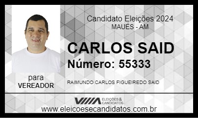 Candidato CARLOS SAID 2024 - MAUÉS - Eleições