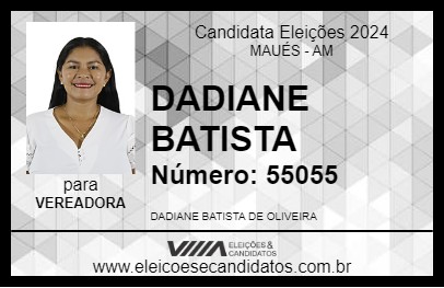 Candidato DADIANE BATISTA 2024 - MAUÉS - Eleições