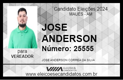 Candidato JOSE ANDERSON 2024 - MAUÉS - Eleições