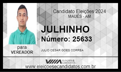 Candidato JULHINHO 2024 - MAUÉS - Eleições