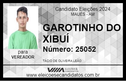 Candidato GAROTINHO DO XIBUÍ 2024 - MAUÉS - Eleições