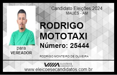 Candidato RODRIGUINHO MOTOTAXI 2024 - MAUÉS - Eleições