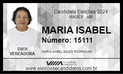 Candidato MARIA ISABEL 2024 - MAUÉS - Eleições