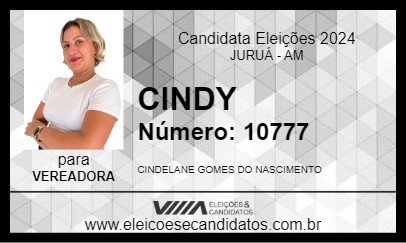 Candidato CINDY 2024 - JURUÁ - Eleições