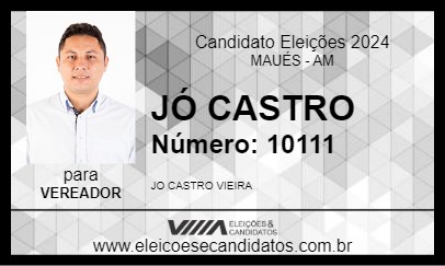 Candidato JÓ CASTRO 2024 - MAUÉS - Eleições