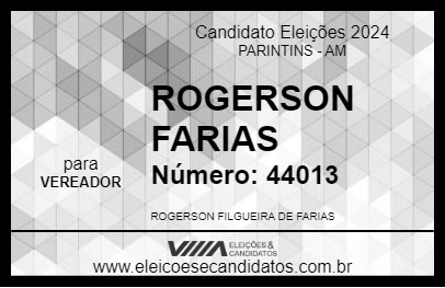 Candidato ROGERSON FARIAS 2024 - PARINTINS - Eleições