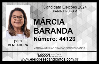 Candidato MÁRCIA BARANDA 2024 - PARINTINS - Eleições