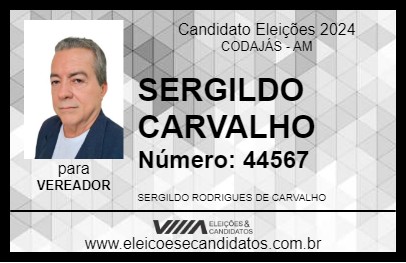 Candidato SERGILDO CARVALHO 2024 - CODAJÁS - Eleições