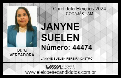 Candidato JANYNE SUELEN 2024 - CODAJÁS - Eleições