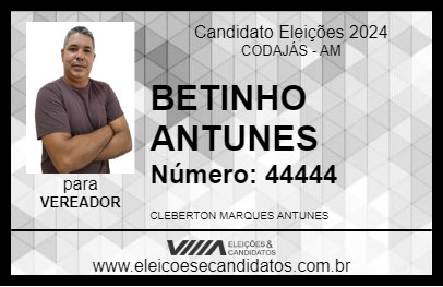 Candidato BETINHO ANTUNES 2024 - CODAJÁS - Eleições