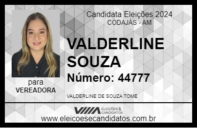 Candidato VALDERLINE SOUZA 2024 - CODAJÁS - Eleições