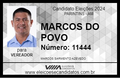 Candidato MARCOS DO POVO 2024 - PARINTINS - Eleições