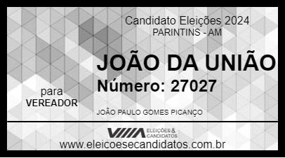 Candidato JOÃO DA UNIÃO 2024 - PARINTINS - Eleições