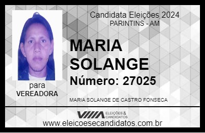 Candidato MARIA SOLANGE 2024 - PARINTINS - Eleições