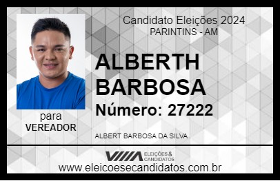 Candidato ALBERTH BARBOSA 2024 - PARINTINS - Eleições