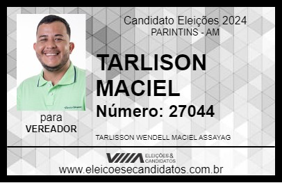 Candidato TARLISON MACIEL 2024 - PARINTINS - Eleições