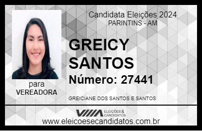 Candidato GREICY SANTOS 2024 - PARINTINS - Eleições