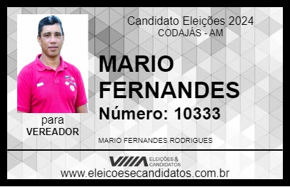 Candidato MARIO FERNANDES 2024 - CODAJÁS - Eleições