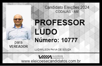 Candidato PROFESSOR LUDO 2024 - CODAJÁS - Eleições