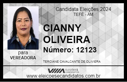 Candidato CIANNY OLIVEIRA 2024 - TEFÉ - Eleições