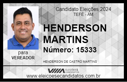 Candidato HENDERSON MARTINS 2024 - TEFÉ - Eleições