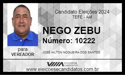 Candidato NEGO ZEBU 2024 - TEFÉ - Eleições