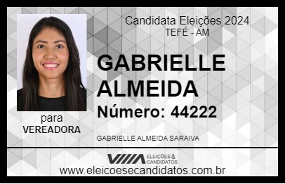 Candidato GABRIELLE ALMEIDA 2024 - TEFÉ - Eleições