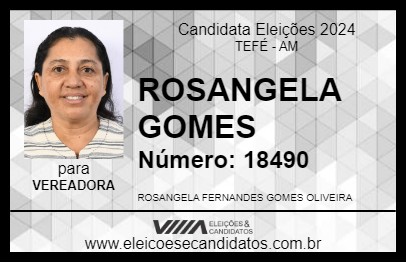 Candidato ROSANGELA GOMES 2024 - TEFÉ - Eleições