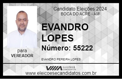 Candidato EVANDRO LOPES 2024 - BOCA DO ACRE - Eleições