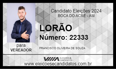 Candidato LORÃO 2024 - BOCA DO ACRE - Eleições