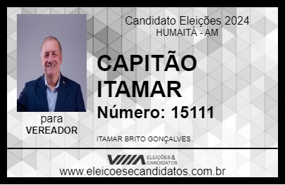 Candidato CAPITÃO ITAMAR 2024 - HUMAITÁ - Eleições