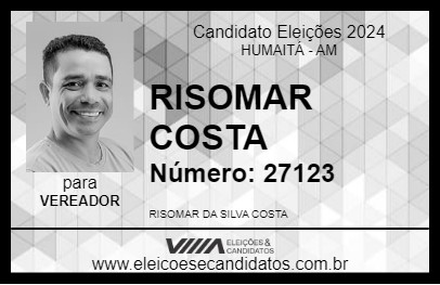 Candidato RISOMAR COSTA 2024 - HUMAITÁ - Eleições