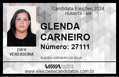 Candidato GLENDA CARNEIRO 2024 - HUMAITÁ - Eleições