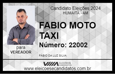 Candidato FABIO MOTO TAXI 2024 - HUMAITÁ - Eleições