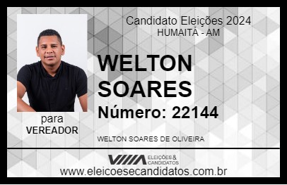 Candidato WELTON SOARES 2024 - HUMAITÁ - Eleições