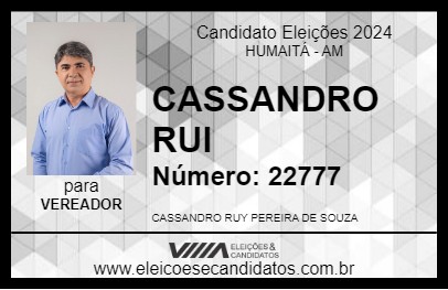 Candidato CASSANDRO RUI 2024 - HUMAITÁ - Eleições