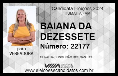 Candidato BAIANA DA DEZESSETE 2024 - HUMAITÁ - Eleições