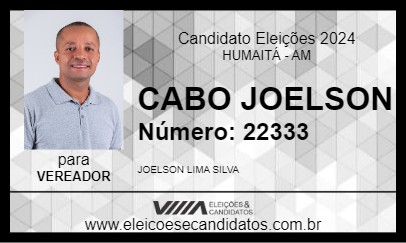 Candidato CABO JOELSON LIMA 2024 - HUMAITÁ - Eleições