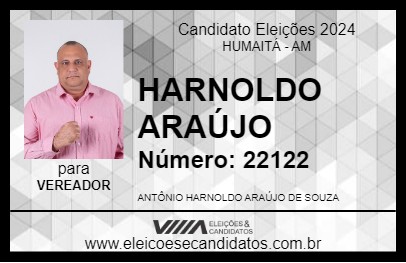 Candidato HARNOLDO ARAÚJO 2024 - HUMAITÁ - Eleições