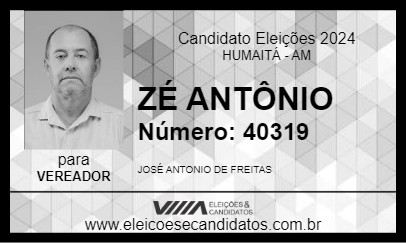 Candidato ZÉ ANTÔNIO 2024 - HUMAITÁ - Eleições