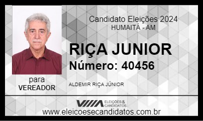 Candidato RIÇA JUNIOR 2024 - HUMAITÁ - Eleições